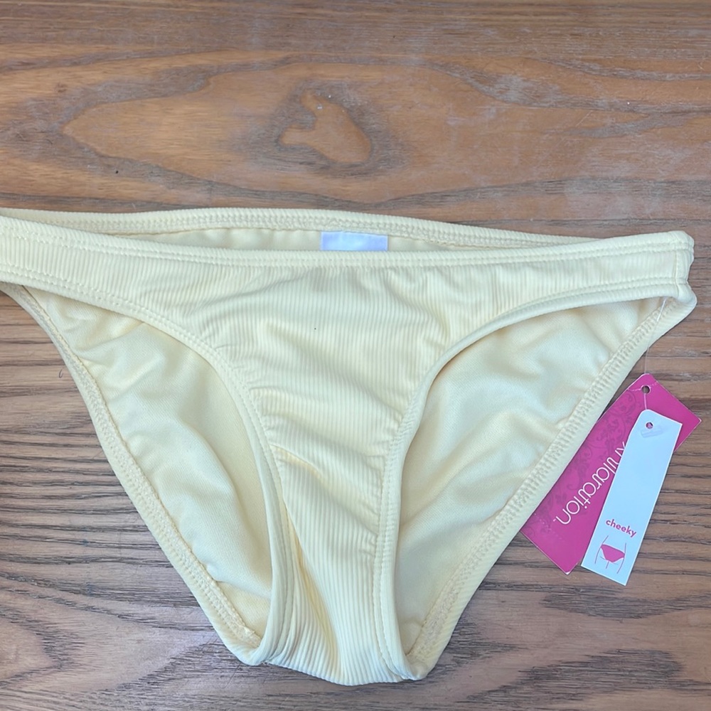 Low rise, cheeky bathing, suit, bottom size extra small